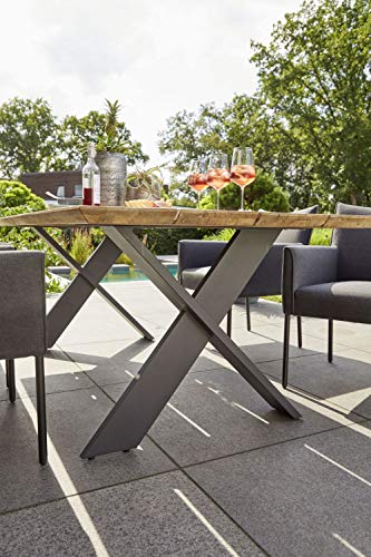OUTDOOR Gartentisch X-Fuß (BHT 200x75x100 cm) BHT 200x75x100 cm braun Gartentisch Outdoortisch Balkontisch… – Bild 6