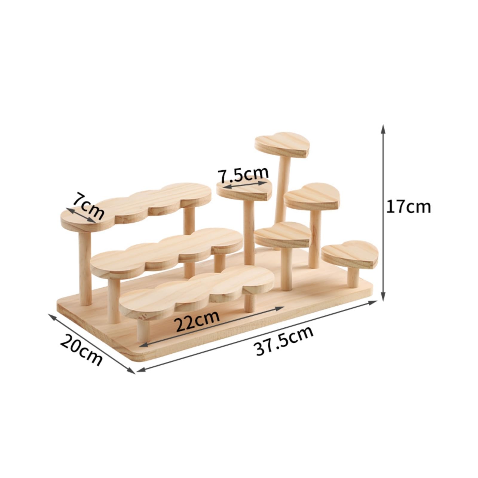 Expositor Escritorio con Base Rectangular Escalonado Organizador con Columnas Verticales ría para Recibidor, Corazón