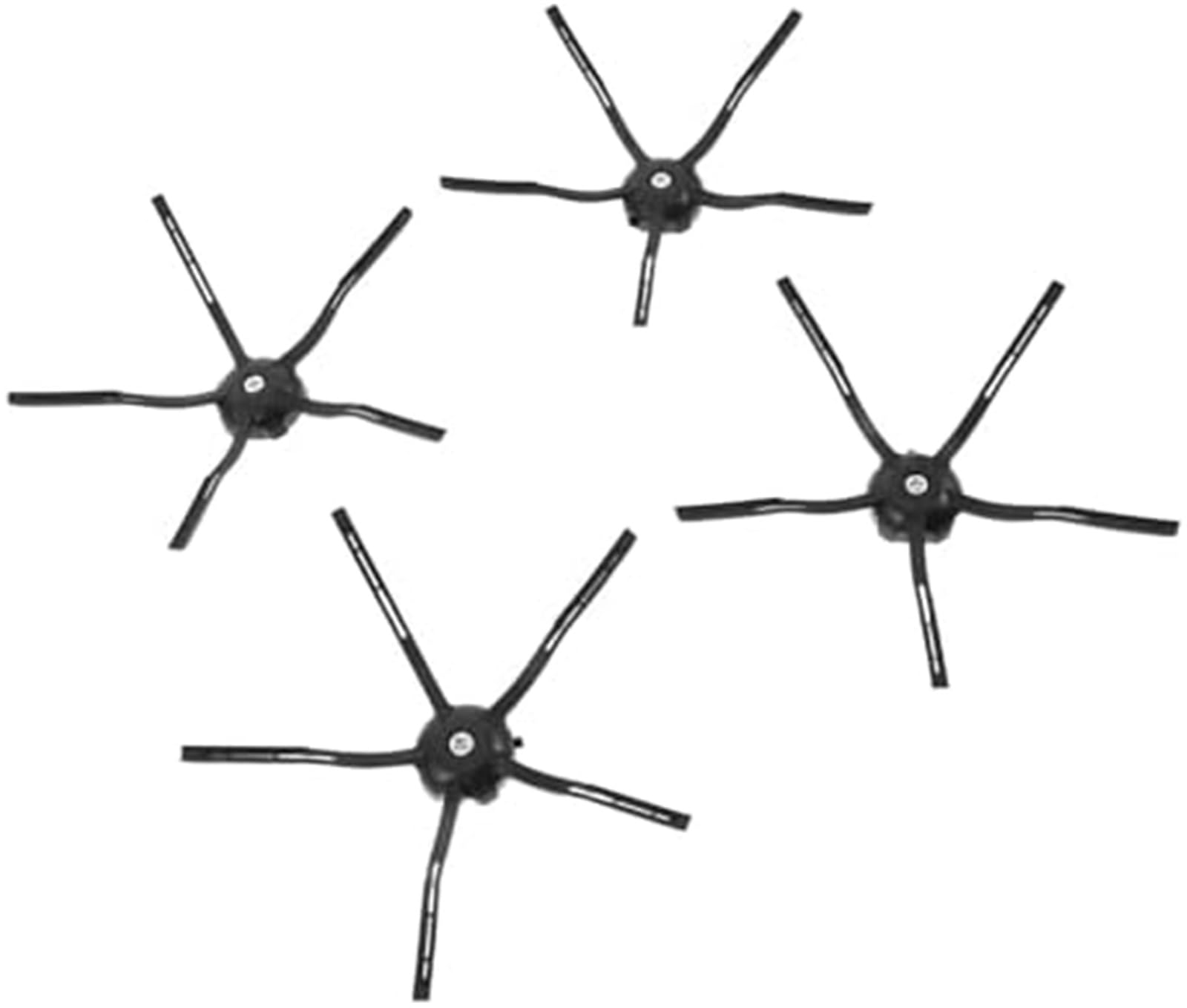 JINFOLI Robot Floor Washer Replacement For 4Pcs 5 Arm Robot Vacuum Side Brush Replacement White Corner Sweeper Brushes, G10s T7s T8 T7splus S7 S8 Spare Parts(Black)