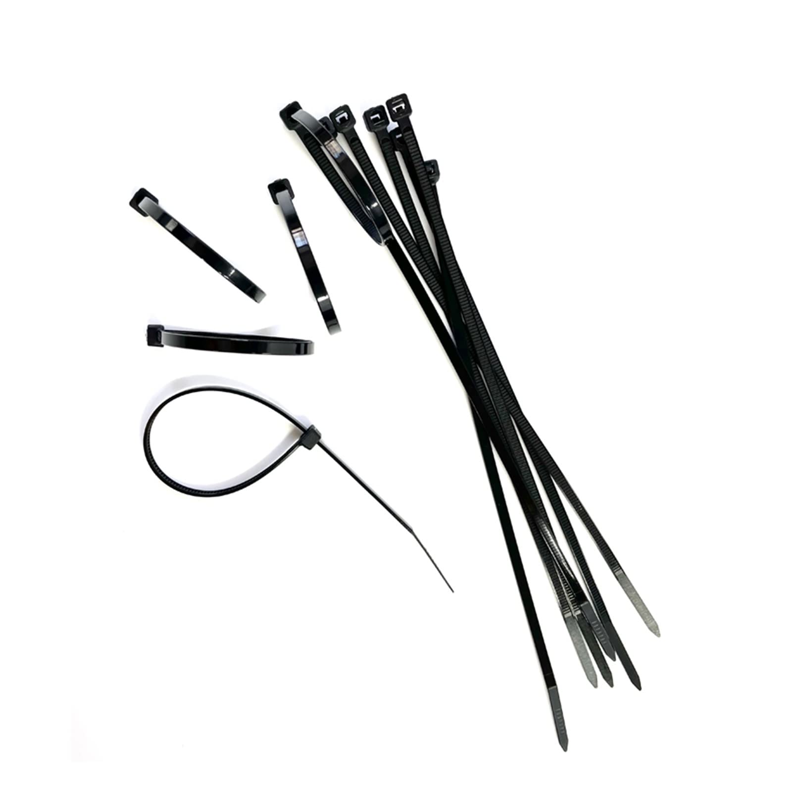 Surtido de bridas para cables,Bridas para cables, Brida de nailon de plástico autoblocante, 100 unidades, brida negra 5X300(5x300mm)