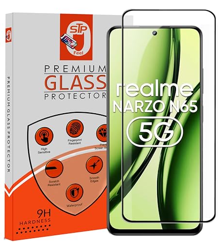 Image of Premium HD+ Tempered Glass Screen Protector Compatible For Realme Narzo N65 5G (6.72 Inch, Pack of 1) | Edge to Edge Coverage With Easy to installation kit for Smartphone