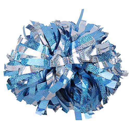 Cheerleading Pom Poms Metalic Holographic Cheerleader 6 inch 1 Pair 2 Pieces