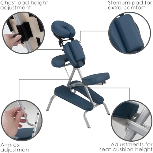 Image of EARTHLITE Portable Massage Chair Package VORTEX - Portable, Compact, Strong and Lightweight incl. Carry Case, Sternum Pad & Strap (15lbs)