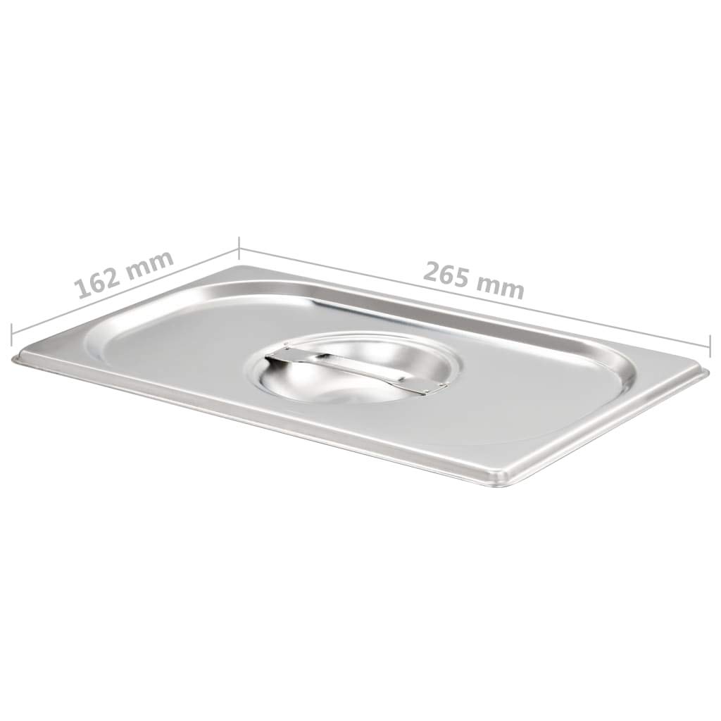 Coperchio per GN 1 4 contenitori in acciaio inox 4 pz. 265 x 162 mm per contenitori gastronorm, buffet, catering, mense, ristoranti e cucina per copertura e igiene