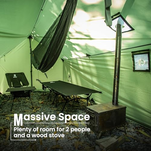 OneTigris TEGIMEN Hammock Hot Tent with Stove Jack - Spacious, Versatile Wall Tent with Snow Skirt - 3000mm Waterproof - Image 4