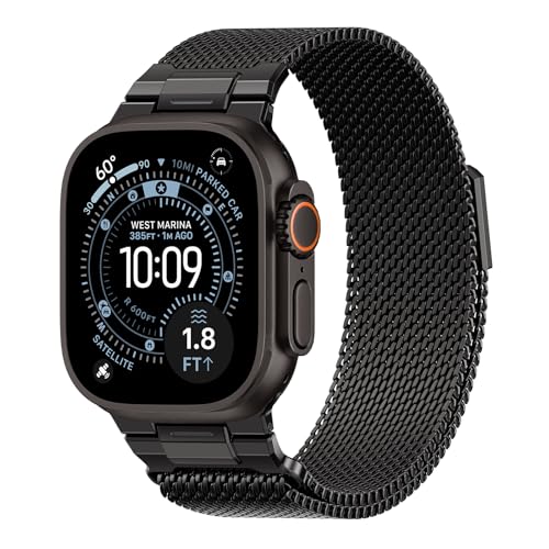 Image of BXUXOHS Milanese Loop for Apple Watch Ultra 3 /2 Band 49mm 46mm 45mm 44mm 42mm Men,Tactical Mecha Strap Military-Grade Design,Magnetic Metal Wristband for iWatch Ultra 2 /3 Series 11 /10 /9 /8 /7 /6 /5 /4 SE