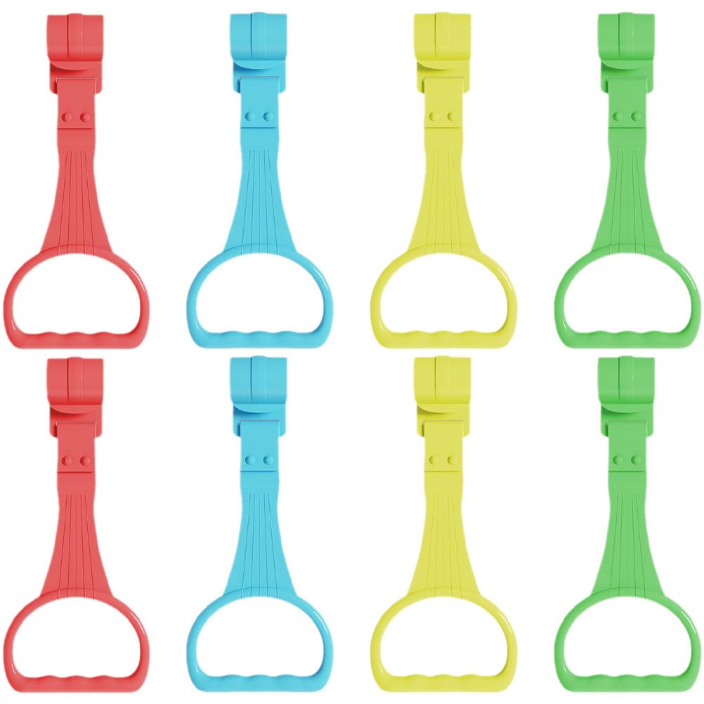 DECHOUS 8pcs Baby Playpen Pull Up Rings Colored Walk Assistant Plastic Standing Up Handle Rings for Play Pen Training Practice