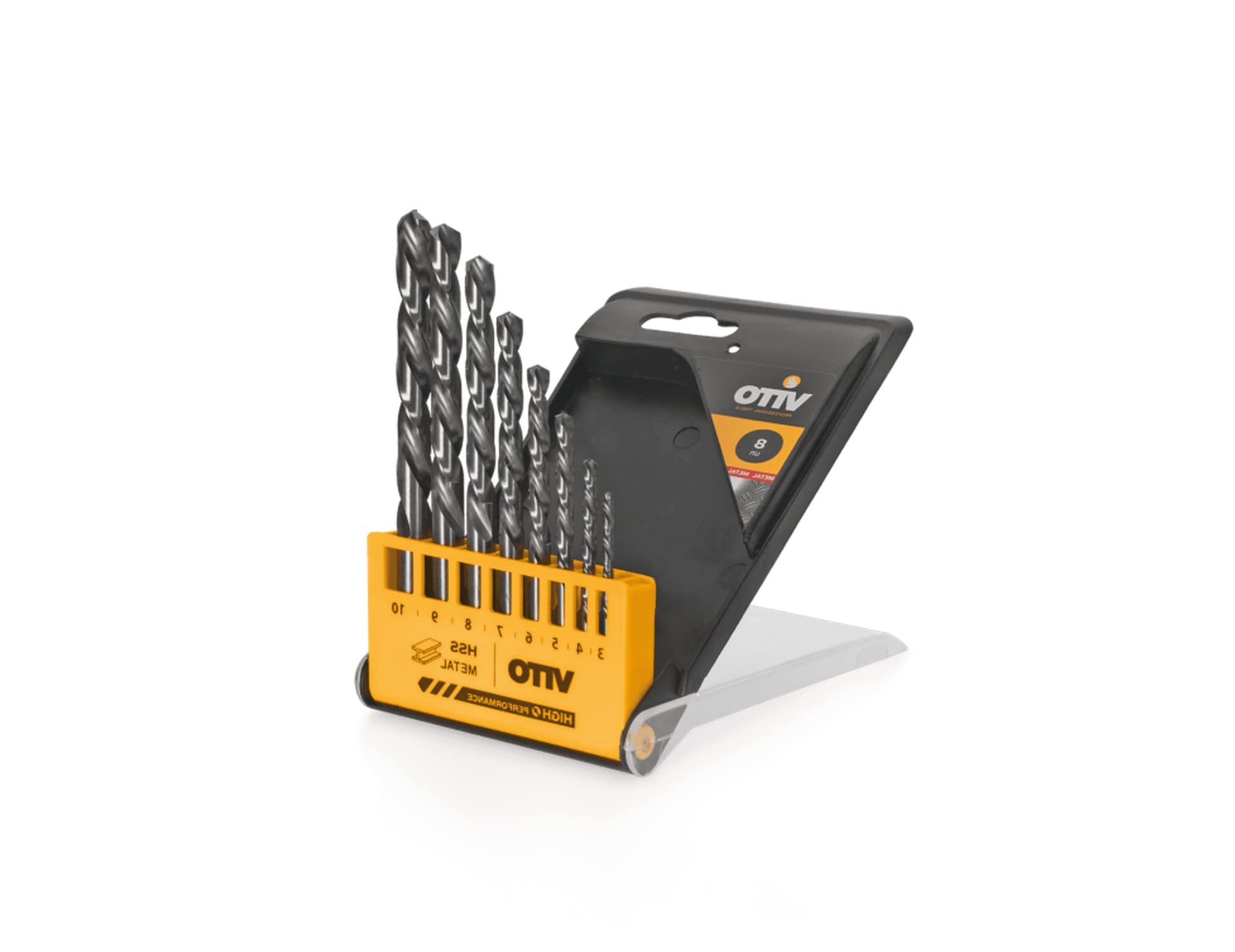 Wiertła COBALT Zestaw 8 sztuk Ø 3,4,5,6,7,8,9,10 mm VITOPOWER Stal kobaltowa