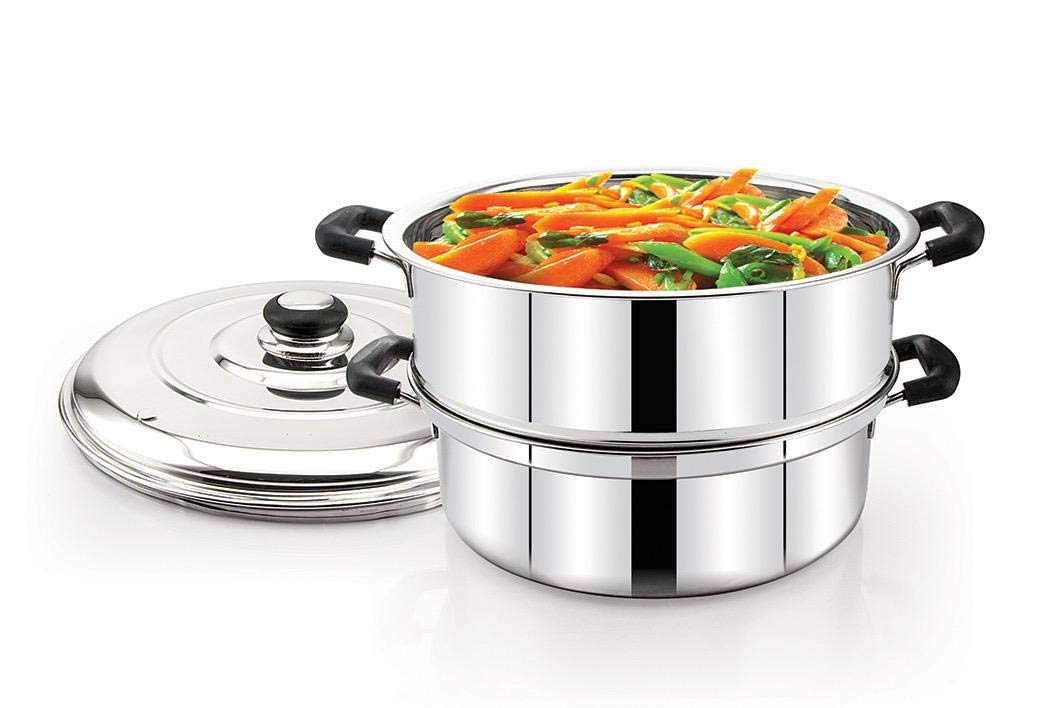 Diamond Stainless Steel 555 Multipurpose Steamer Pot Big, 2 Tier, 2 liter