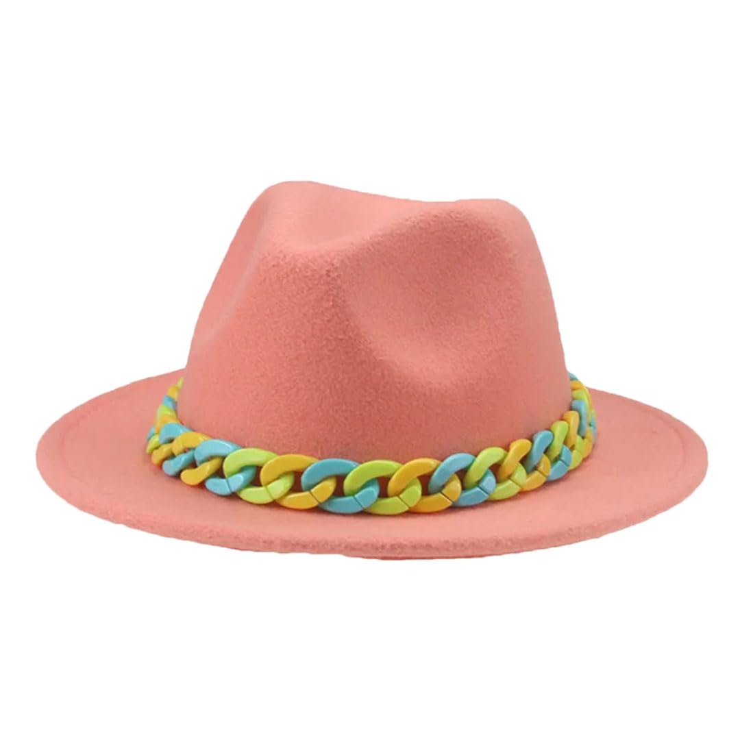 Czapki dla kobiet dzieci chłopcy dziewczęta Panama jednolity łańcuszek kapelusz fedora czapki dziecięce sombreros brzoskwinia pnnrk 56-58 cm (dorośli), P88, M