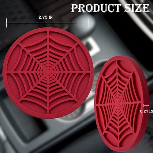 Set 2 Portavasos para Carro 2.75 pulg Antideslizante Rojo miniatura 2