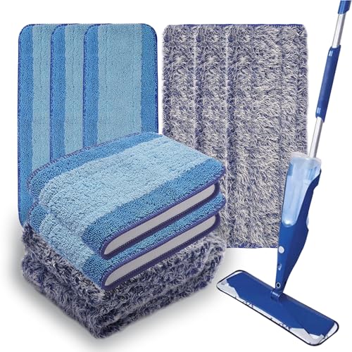 6 Pack Mop Pads Replacement Compatible with Bona Mop Washable Reusable Microfiber Cleaning Pad...