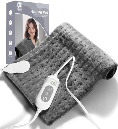 Heating Pad for Back,Electric Heat Pad Fast Heat Relief Cramps,3 Level Timming,6 Level Heat Setting,Auto Shut Off, Machine Washable,Suitable for Back,Neck,Abdomen Pain Relief