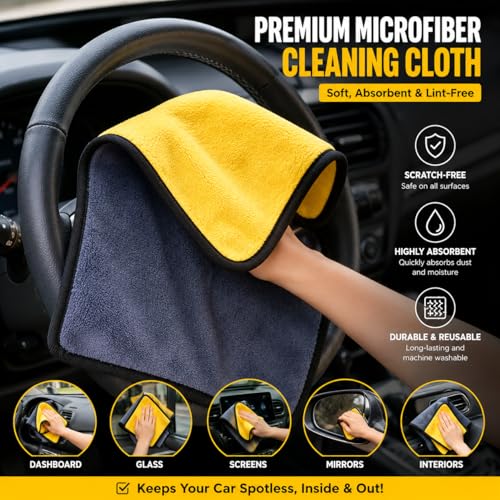Image of Car Duster Kit for Car Cleaning, 5 PCS Microfiber Car Cleaning Accessories Kit, Dashboard Dust Cleaner, Scratch-Free Interior & Exterior Detailing Tools for Car, Bike & Motorcycle (Car Duster Kit)