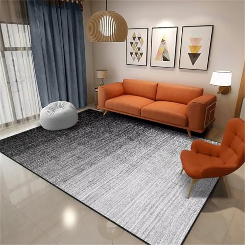 Tapis antifouling moderne de salon gris dégradé progressif - 2
