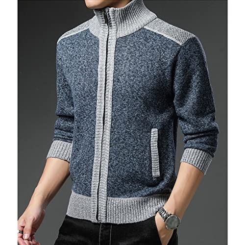 Men's Casual Full Zip Sweaters Stand Collar Knitted Long Sleeve Cardigan Slim Fit Cardigan Sweaters With Pockets4