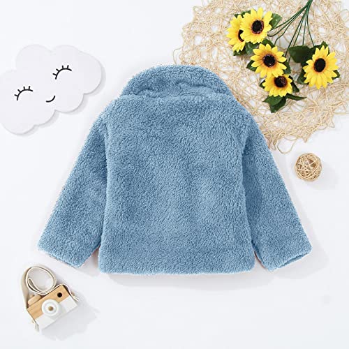 Toddler Girls Fleece Warm Coat Open Front Long Sleeve Lapel Windproof Jackets Stylish Cute Clothes for Baby Girls4