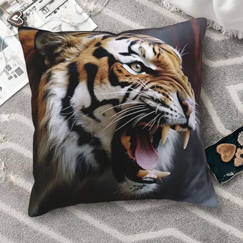 Housse de coussin tigre en velours pour rénover un canapé usé - 8
