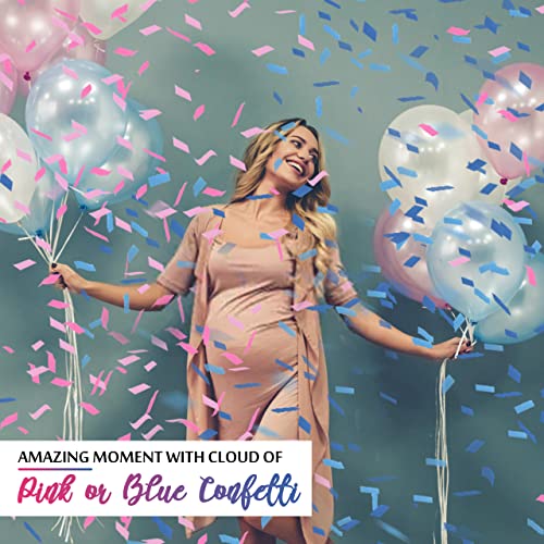 Gender Reveal Confetti Cannon, Doukee Biodegradable Pink Or Blue Confetti Poppers Baby Shower Confetti Shooter For Boy Or Girl Baby Reveal Party Supplies 2Pk (1Pink 1Blue) #TOP7