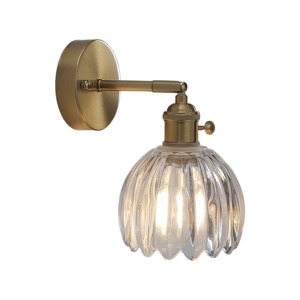UDSKNV[KSL Nordic Style Wall Lamp Vintage Design Tulip Glass Light for Living Room Background White