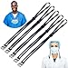 5 Pack Muryobao Adjustable Length Face Mask Lanyard, Handy & Convenient Safety Mask Holder & Hanger, Comfortable Around The Neck Facemask Rest & Ear Saver Easy On & Off Dark Blue