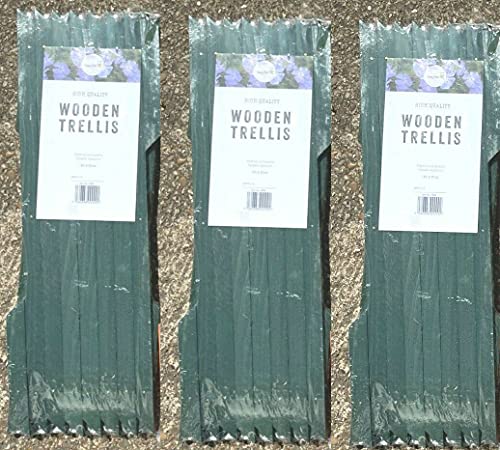 MD MUZ Lot de 3 treillis de jardin extensibles en bois Vert foncé 180 x 30 cm Cover