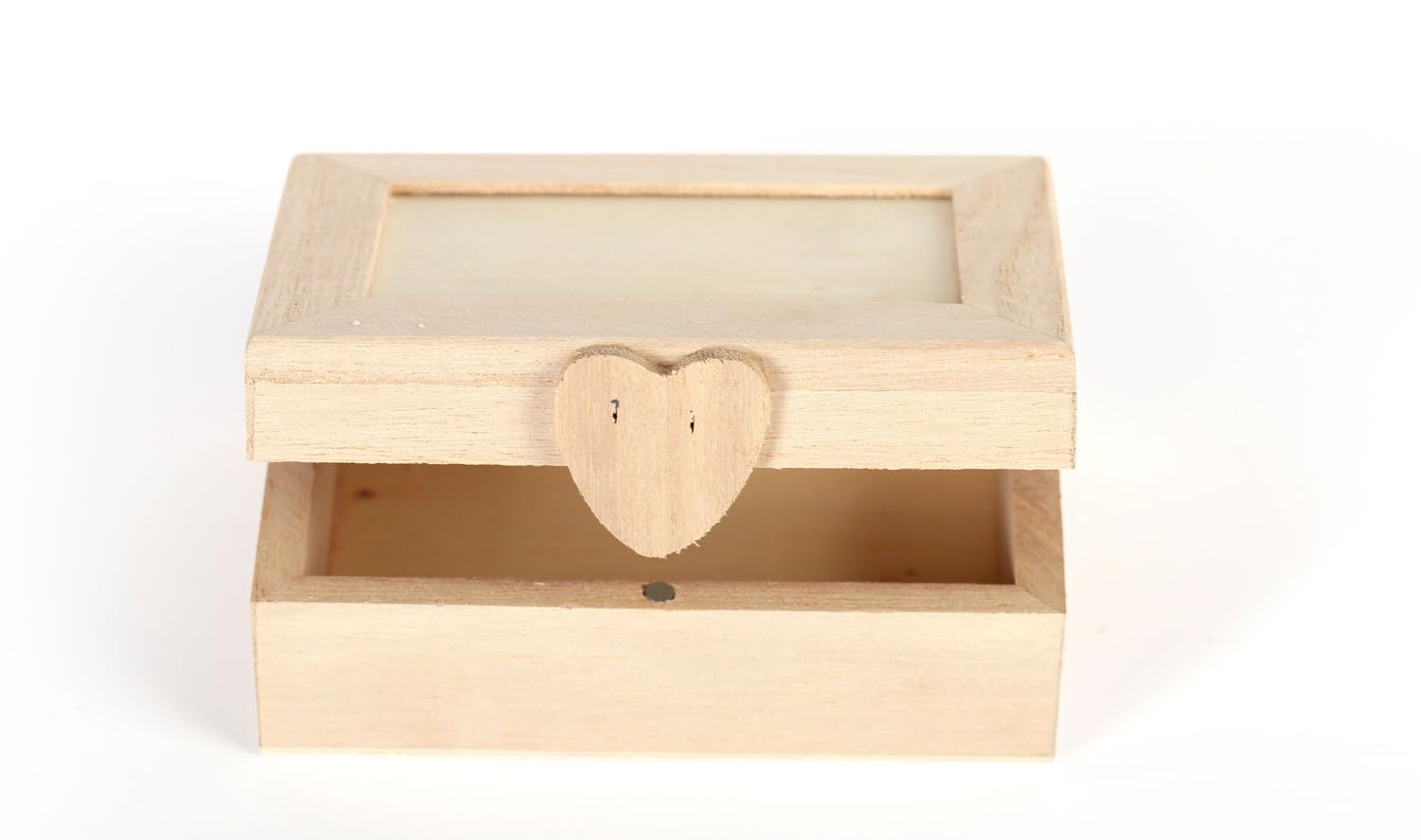 Boîte Cœur Ajouré Artemio - Bois Beige 16x14x7cm - Coffret à Bijoux Personnalisable - Lot De 2