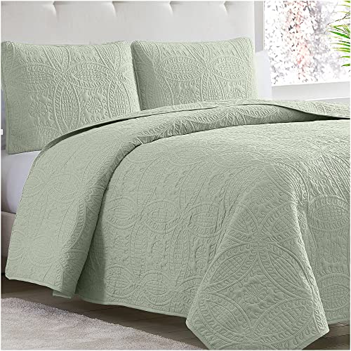 Mellanni 818162026512 Full/Queen Bedspread Coverlet Set - Bedding Cover With Shams - Ultrasonic Quilting Technology cover