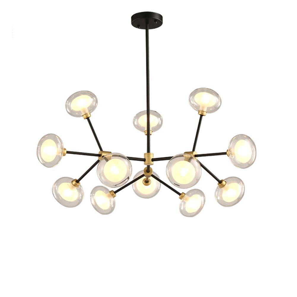 Lustre satellite moderne en métal à 9 ou 12 têtes pour éclairage de salon