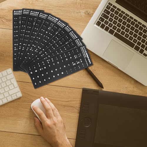Pegatinas para teclado en italiano: renueve teclas desgastadas con este protector de PVC blanco 4