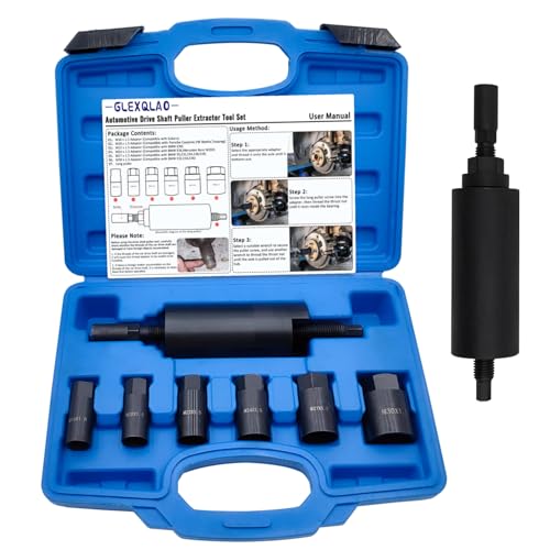 Safety Recall: 2007-2013 Honda Fit & 2012 Civic Hybrid Driveshaft Failure 2 GLEXQLAO Drive Shaft Puller Extractor Tool Set Compatible with BMW Porsche Subaru VW E32 X5, 7PCS CV Axle Shaft Pulley Puller Removal Kit with 6 Adapters (M16, M20, M22, M24, M27, M30)