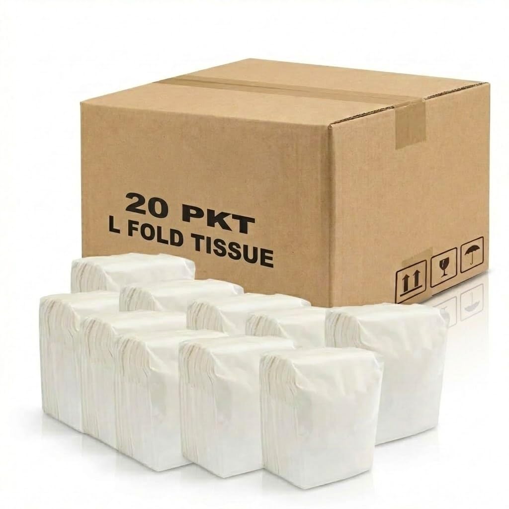 L fold Tissue Paper Refill (Pack of 20, White) With Check Duster Cloth Free-image-31