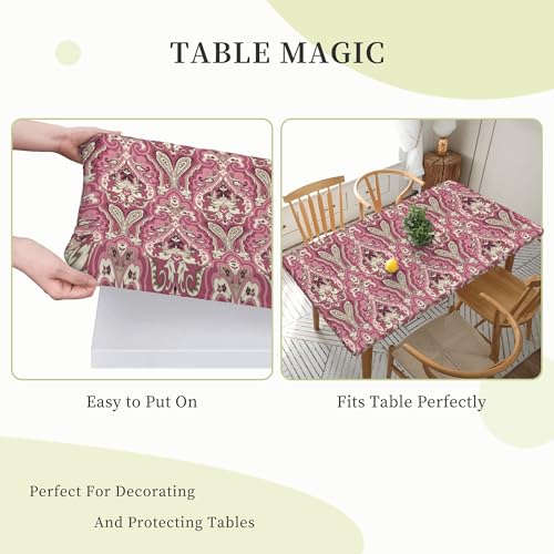 Nappe extensible vintage 152 cm blanche table rectangulaire extérieure et intérieure - 8