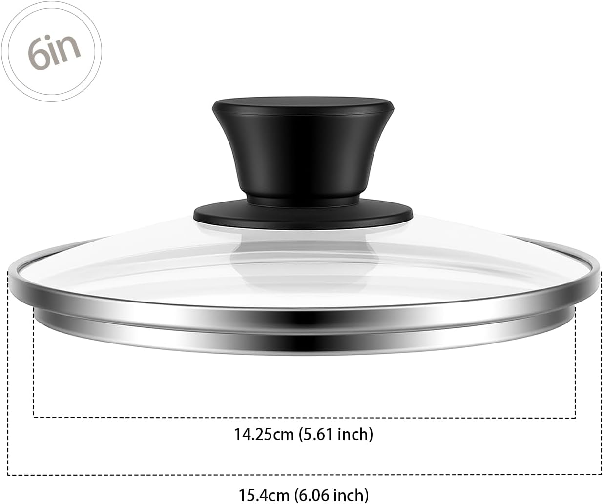 6 Inch Cast Iron Skillet with Tempered Glass Lid, Pre-Seasoned for Even Heating, Silicone Handle Cover & Pan Scraper, Perfect for Single Meals & Side Dishes