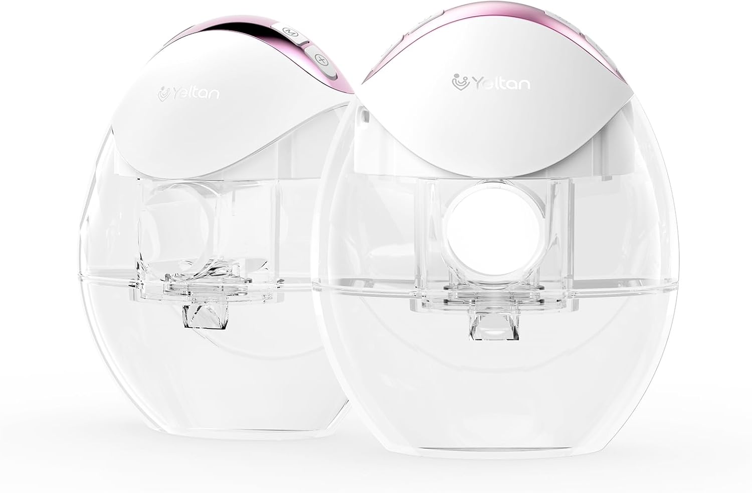 Breast Pump Hands Free Upgraded Mobile Flow | YM-806, App Discreet Control with Personalized 4 Modes& 12 Levels, Wearable Breast Pump 24mm, 2 Pack Rose Gold