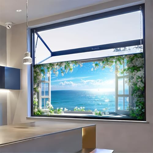 Película para ventana con diseño marítimo 39.3×17.7 pulgadas miniatura 1