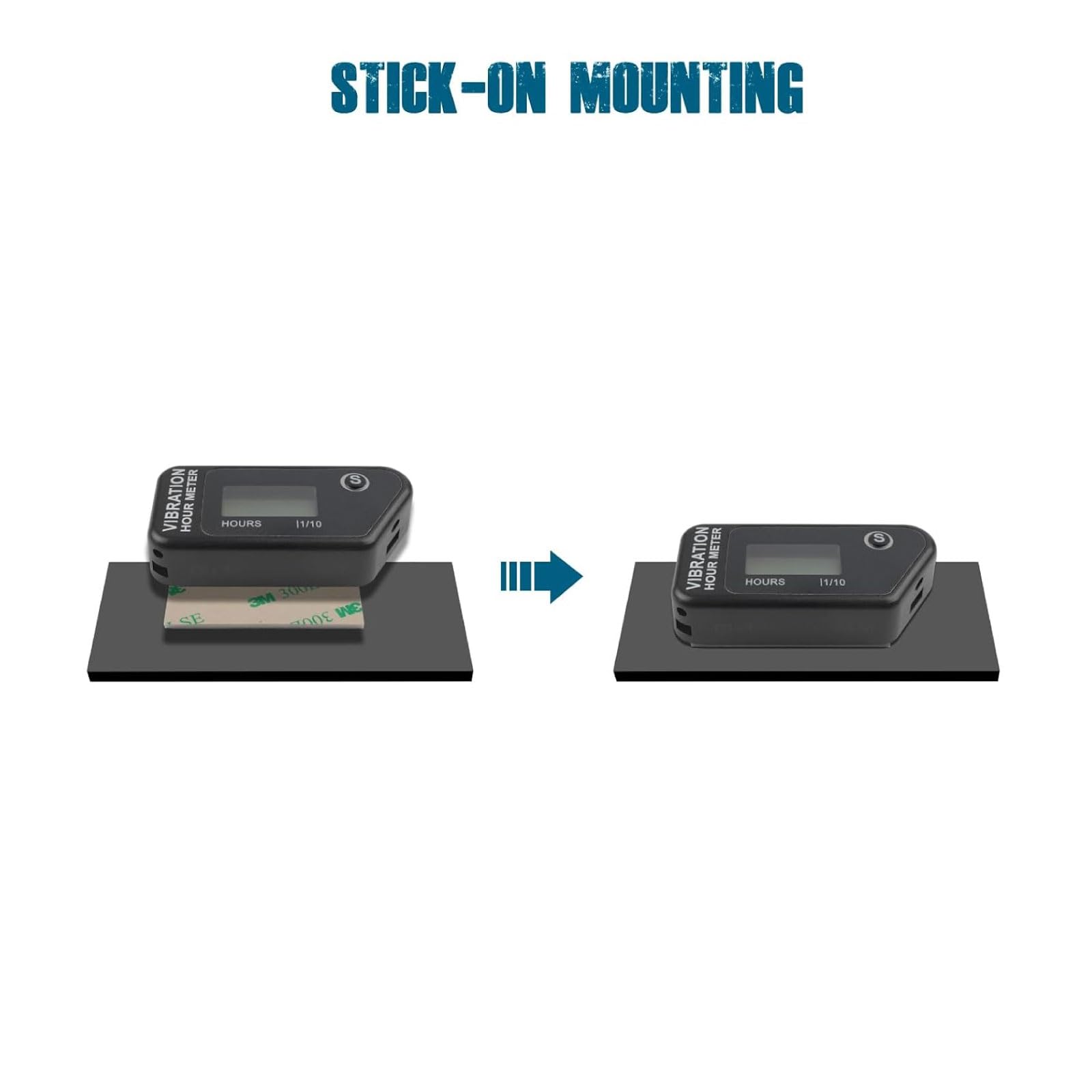 Runleader RL-HM016B Compteur d'heures à vibration LCD | étanche IP68 sans fil avec verrouillage écran et fréquence réglable pour tondeuse, générateur, moto, tronçonneuse