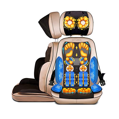 Preisvergleich Produktbild AMYM Massagematte Massageauflage Rückenmassagegerät Shiatsu Massagesitzauflage mit Kneten Rollmassage Vibration 3 Verschiedenen Massagezonen für Rücken Gesäß Schmerzlinderung