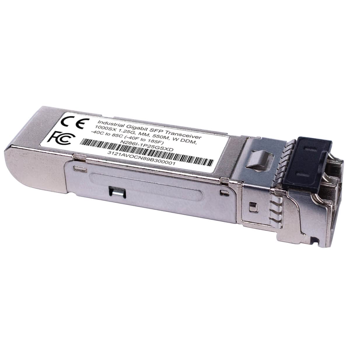 Tripp Lite Industrial Gigabit SFP Transceiver - 1000Base-SX, Multimode, LC Duplex, DDM, -40° to 85°C, 550 m (1,804 ft.) (N286I-1P25GSXD)