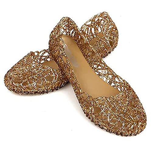 Women's Jelly Shoes Flat Slip On Sandals Hollow Out Ballet Flat3