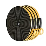 Draught Excluder,Draft Excluder for Doors,Draught Excluder for Doors,Strong Adhesive, Lightproof, Soundproof,Seal Strip for Door Frame,Window Frame,Sliding Door (Black,6mm x 3mm x 16M)