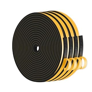 Draught Excluder,Draft Excluder for Doors,Draught Excluder for Doors,Strong Adhesive, Lightproof, Soundproof,Seal Strip for Door Frame,Window Frame,Sliding Door (Black,6mm x 3mm x 16M)