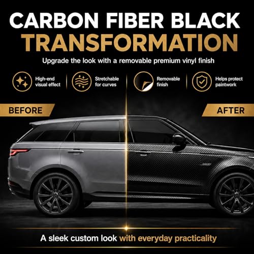 Image of 5D Carbon Fiber Vinyl Wrap for Cars, 50 x 5 ft, Air Release