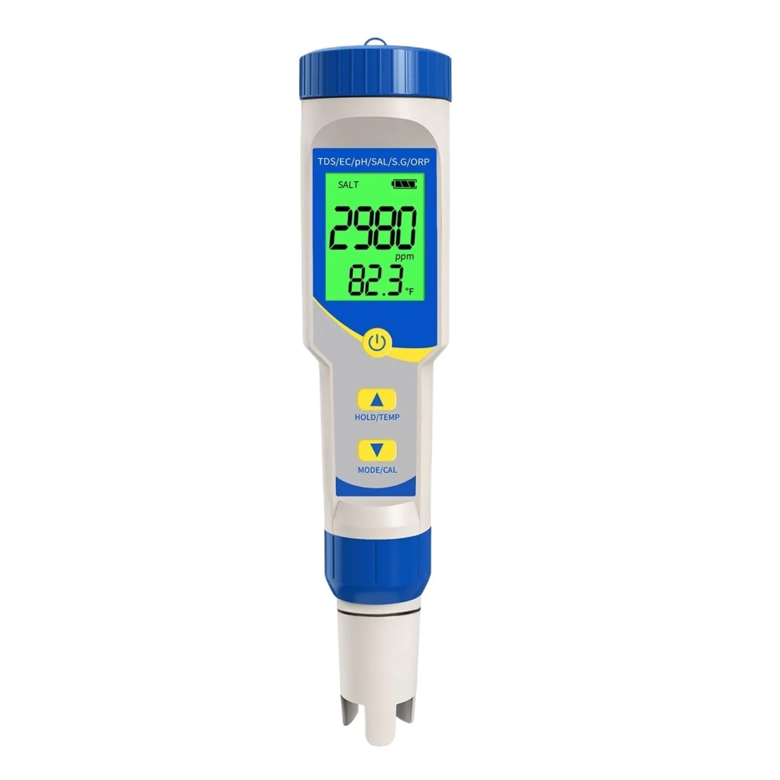 Tester per la qualità dell'Acqua, Misuratore di PH e ORP Digitale 7 in 1, Tester qualità Acqua ad Alta precisione, Kit Test for Piscine salata for Acquario, Piscina, Stagno, Spa