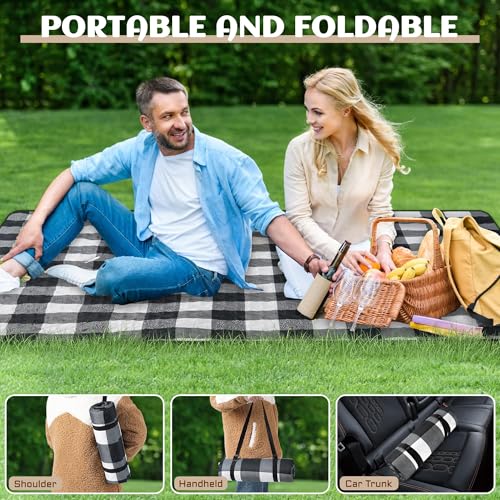 Votoko Picknickdecke 200 x 200cm, Wasserdicht Stranddecke Sandfrei mit Tragegurt, Tragbare Waschbar Strandmatte XXL Campingdecke Isoliert, Picnic Blanket für Outdoor Camping Beach Park