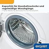 Exquisit Waschmaschine | 7 kg Nennkapazität, Energieeffizienzklasse A, 1400 U/Min, 76 dB(A) | kompakte Bauform, 12 Programme, Eco 40-60, Kurzprogramm, Startzeitverzögerung | WA57014-020A weiss
