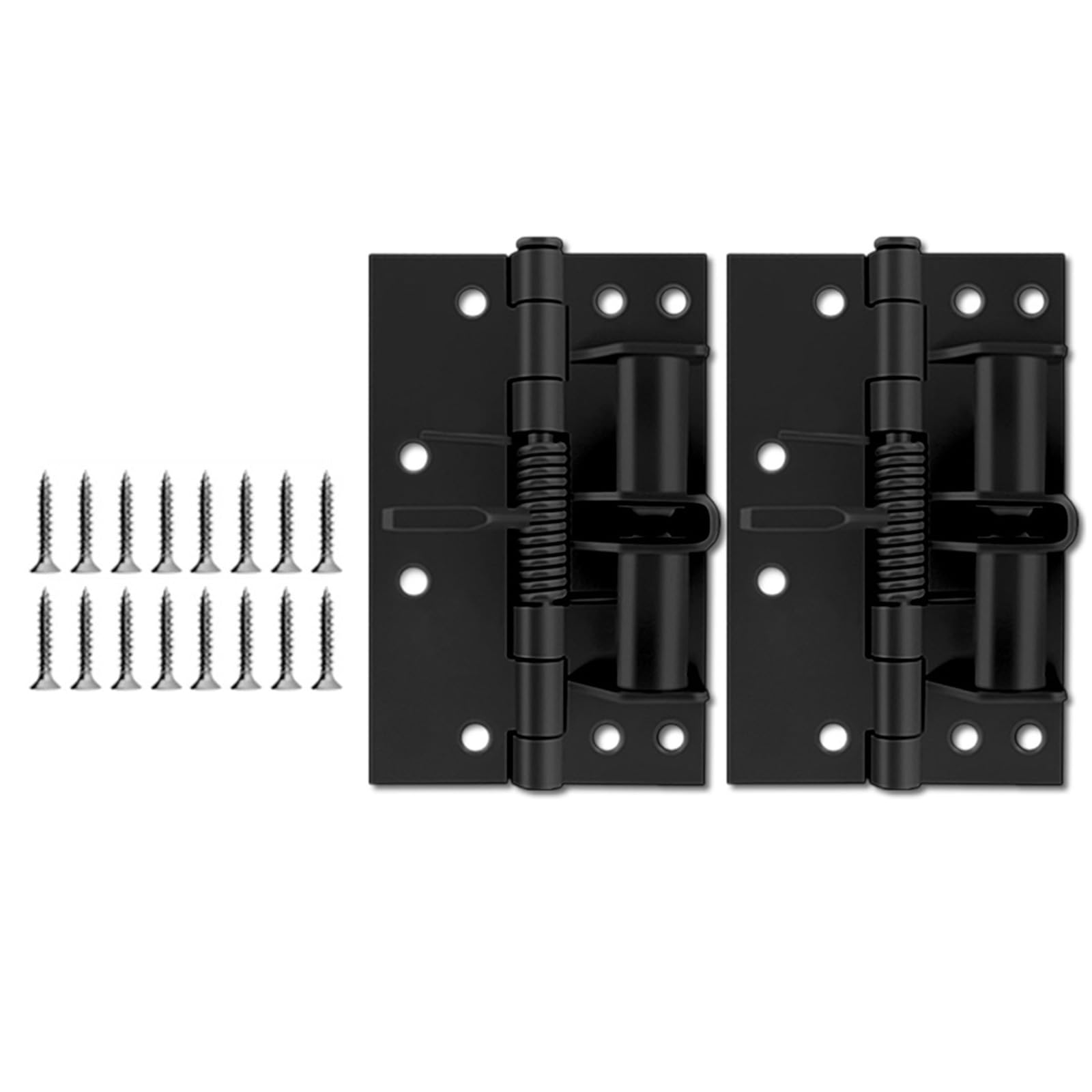 of 2 Multipurpose Automatic Closing Spring Hinges with 90 Degree Hold Function Portable for Various Door Types Easy Installion Hinges