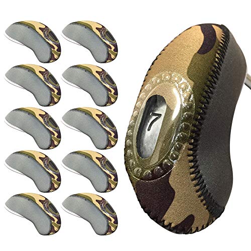 アイアンカバー 10枚セット ツートンカラー クリア窓付き ソフト素材で傷防止 10packs