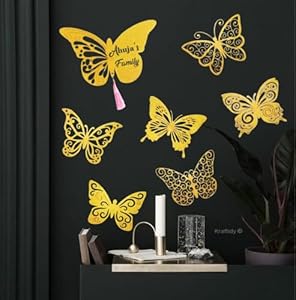 Kraftidy butterfly 3d stickers for wall decoration home decor for living room, bedroom , hall , kids room , big size stylish 3d butterfly wall decoration