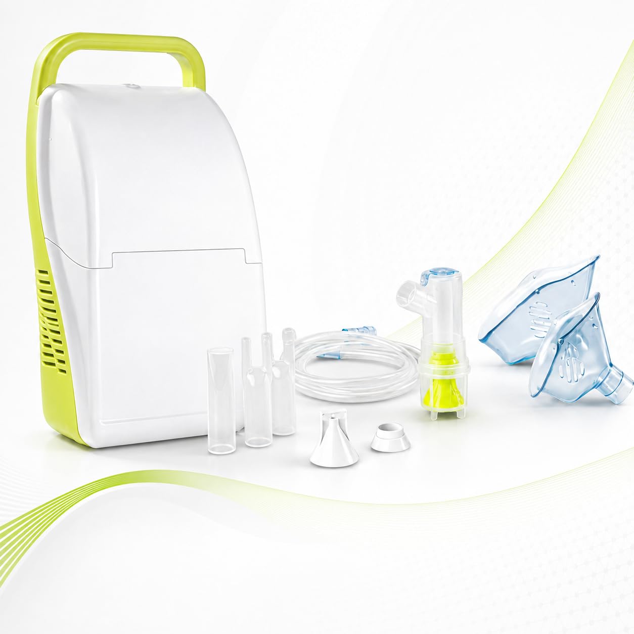 NORDITALIA, Aerosol Meganeb, Nebulizzazione Mirata, Aerosol Silenzioso con Vano Accessori, Tutti gli accessori Inclusi | Per Bambini ed Adulti, Elevata Qualità, Professionale, Made in Italy